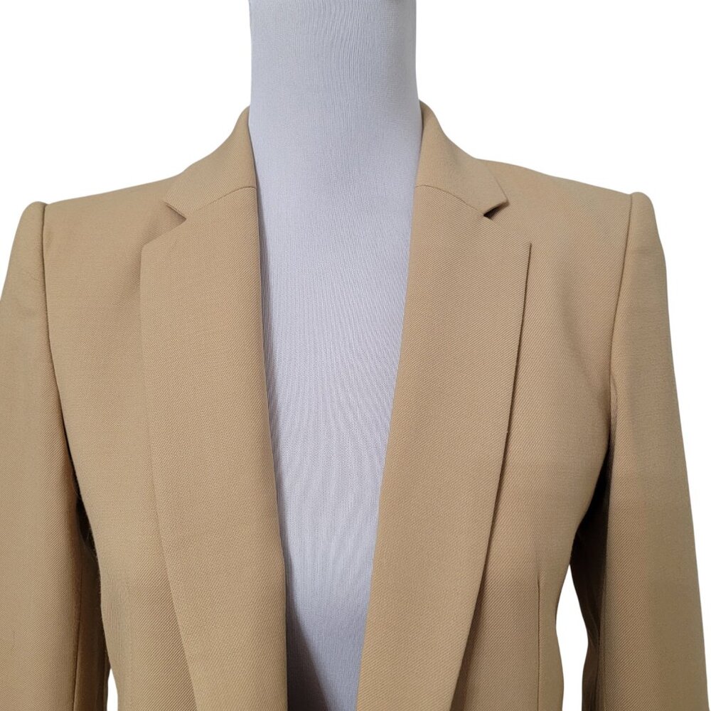 Club Monaco Size 2 Beige Summer Wool Blend Blazer. FLAWED - Picture 2 of 15